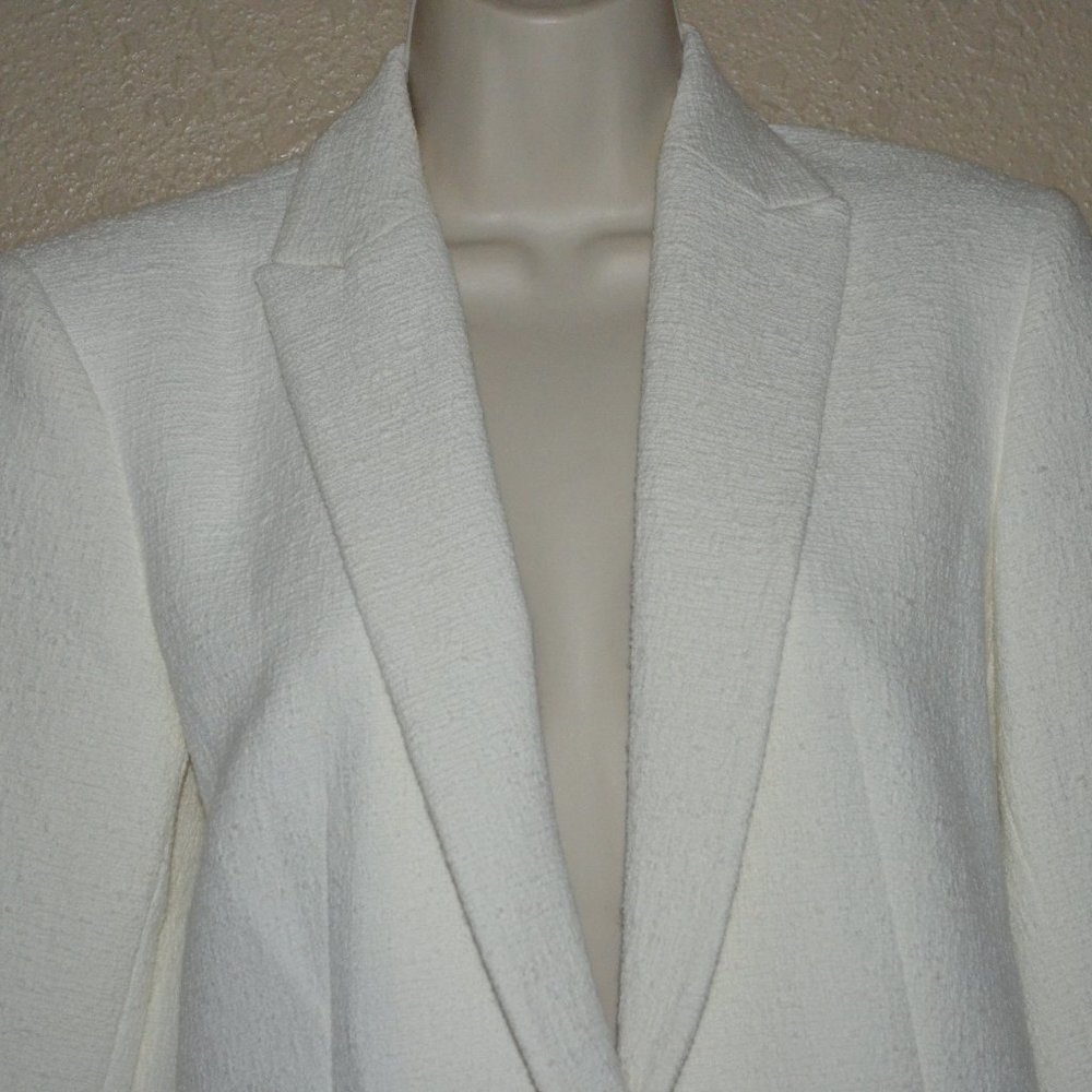 Sz 4 Theory White Texturedsingle Button Jacket Bl… - image 2
